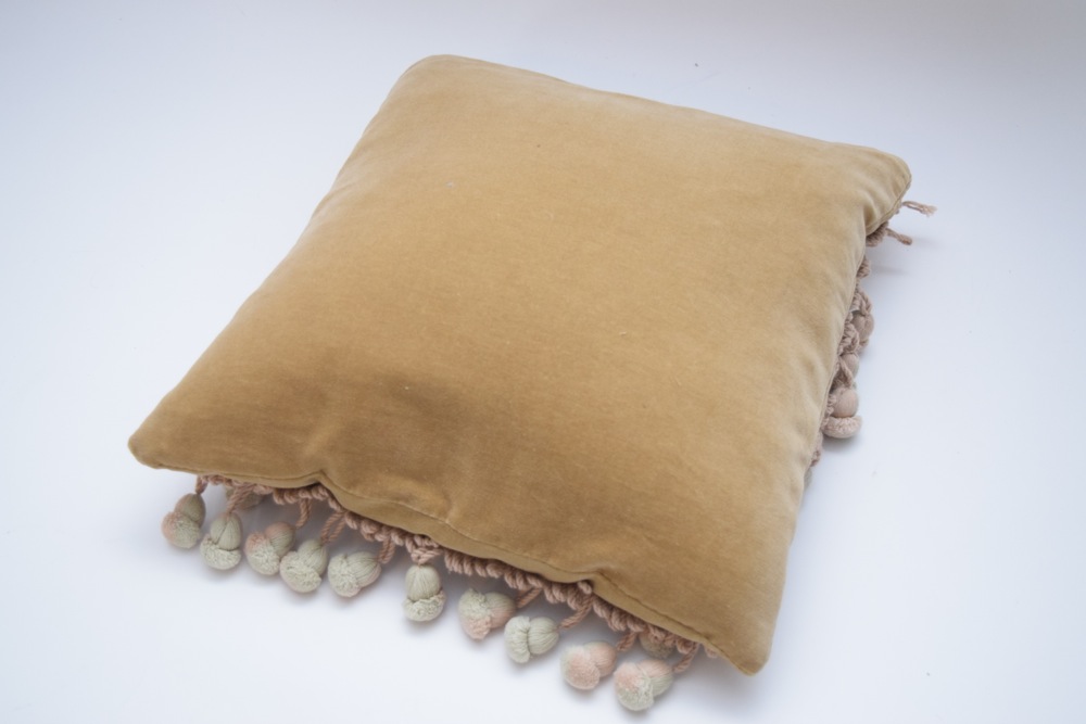 Vintage Needlepoint and Velvet Down Pillow