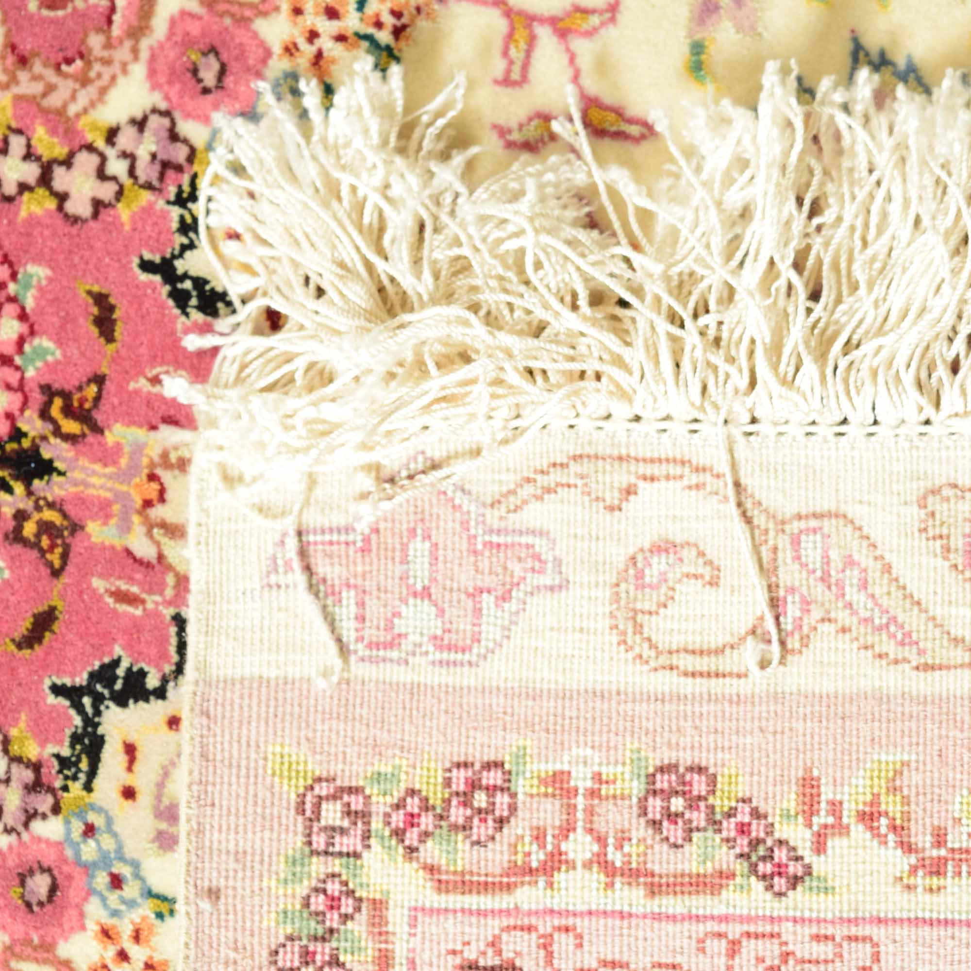 Handwoven Wool and Silk Tabriz Style Rug