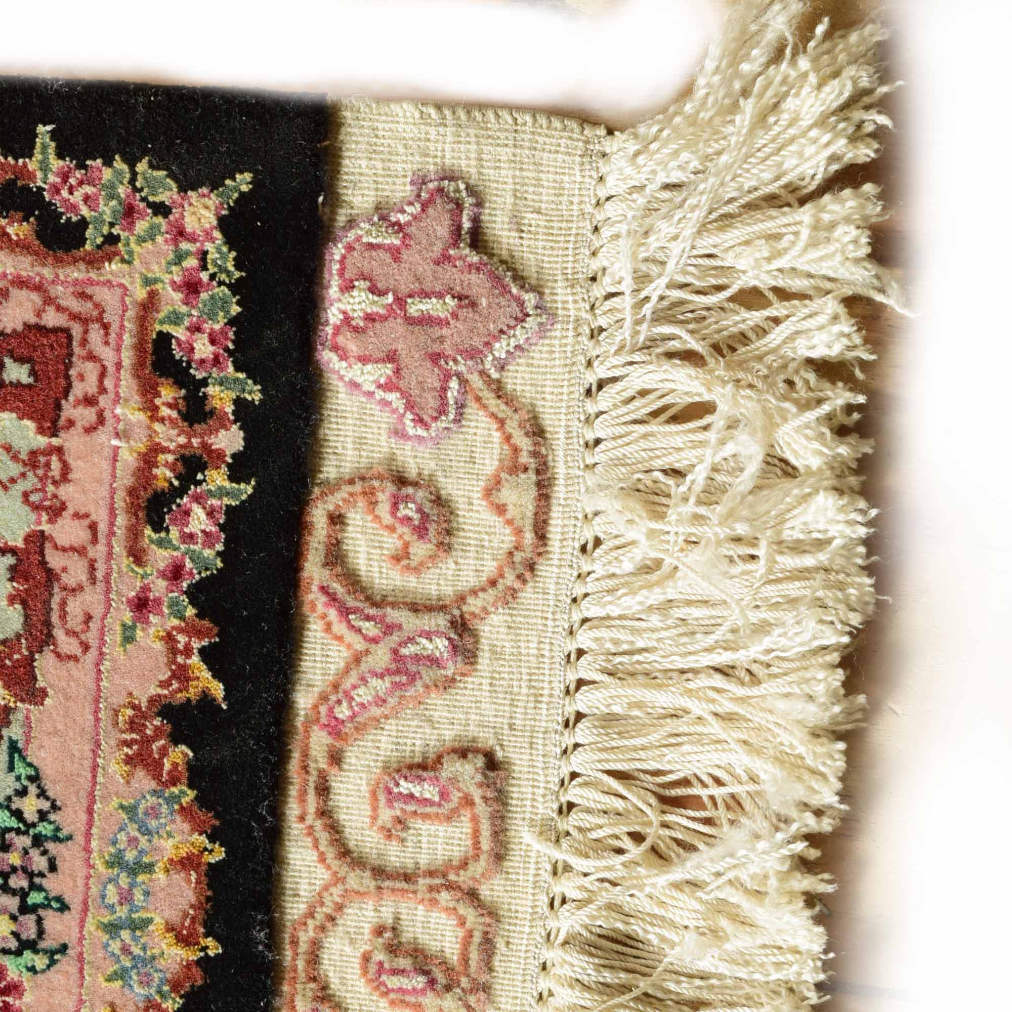 Handwoven Wool and Silk Tabriz Style Rug