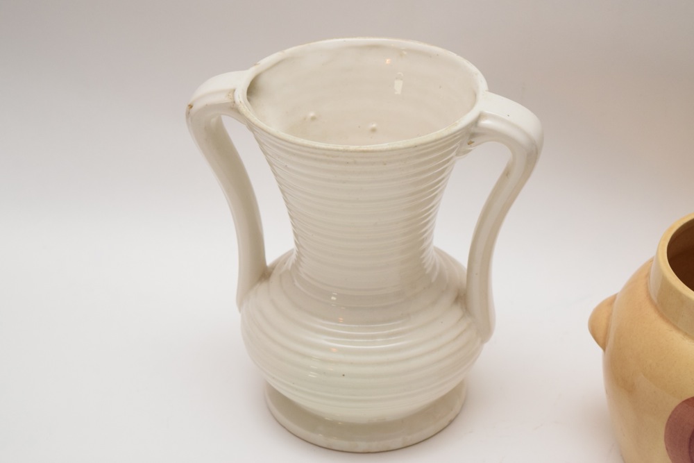 Vintage American Stoneware Amphora and Yellow Ware Crock