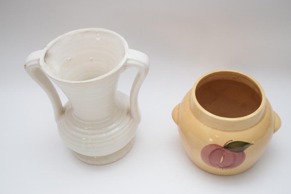 Vintage American Stoneware Amphora and Yellow Ware Crock