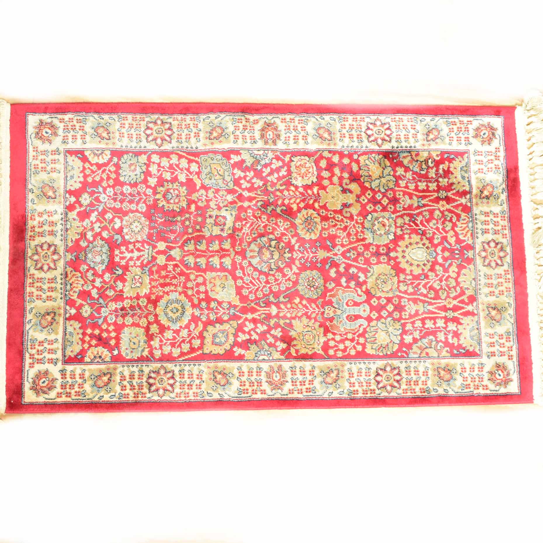 Tabriz Style Rug in Red and Cream
