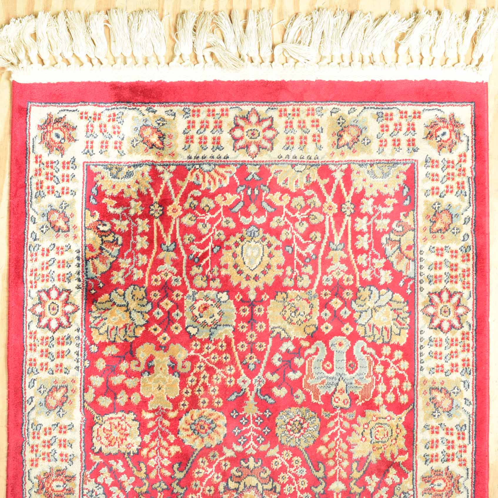Tabriz Style Rug in Red and Cream