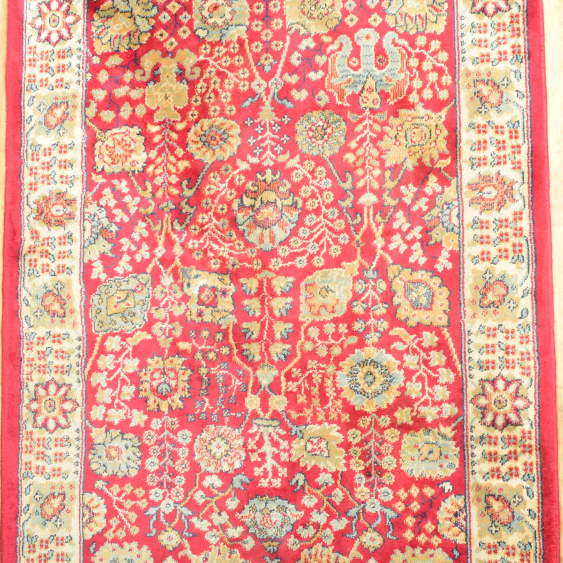 Tabriz Style Rug in Red and Cream