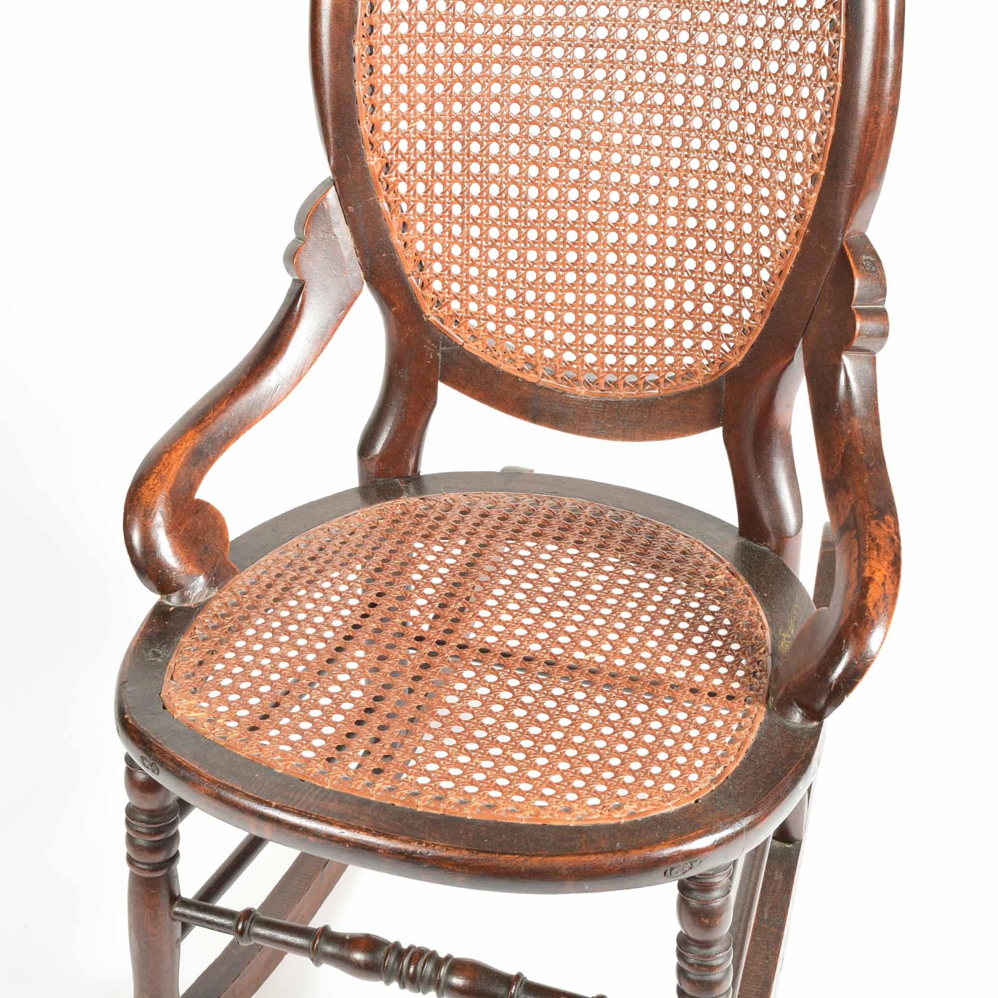 Victorian Walnut and Cane Rocking Chair