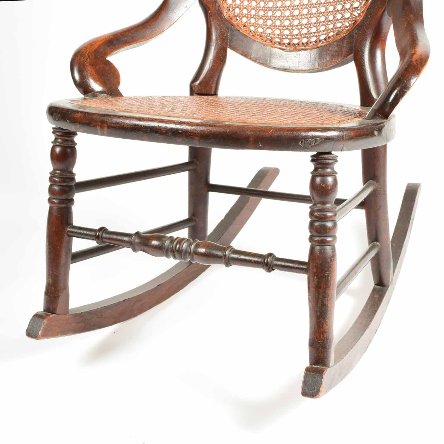 Victorian Walnut and Cane Rocking Chair