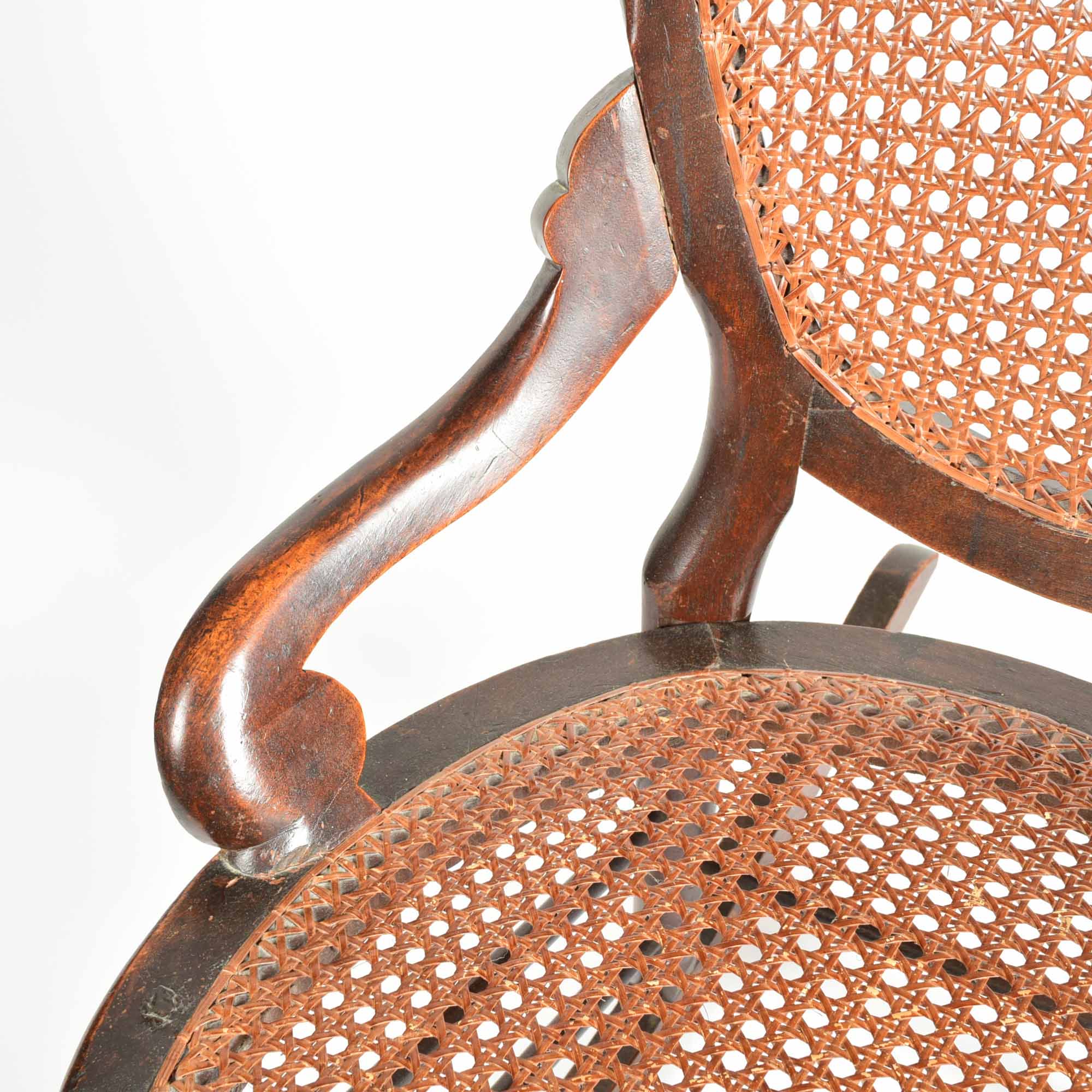 Victorian Walnut and Cane Rocking Chair