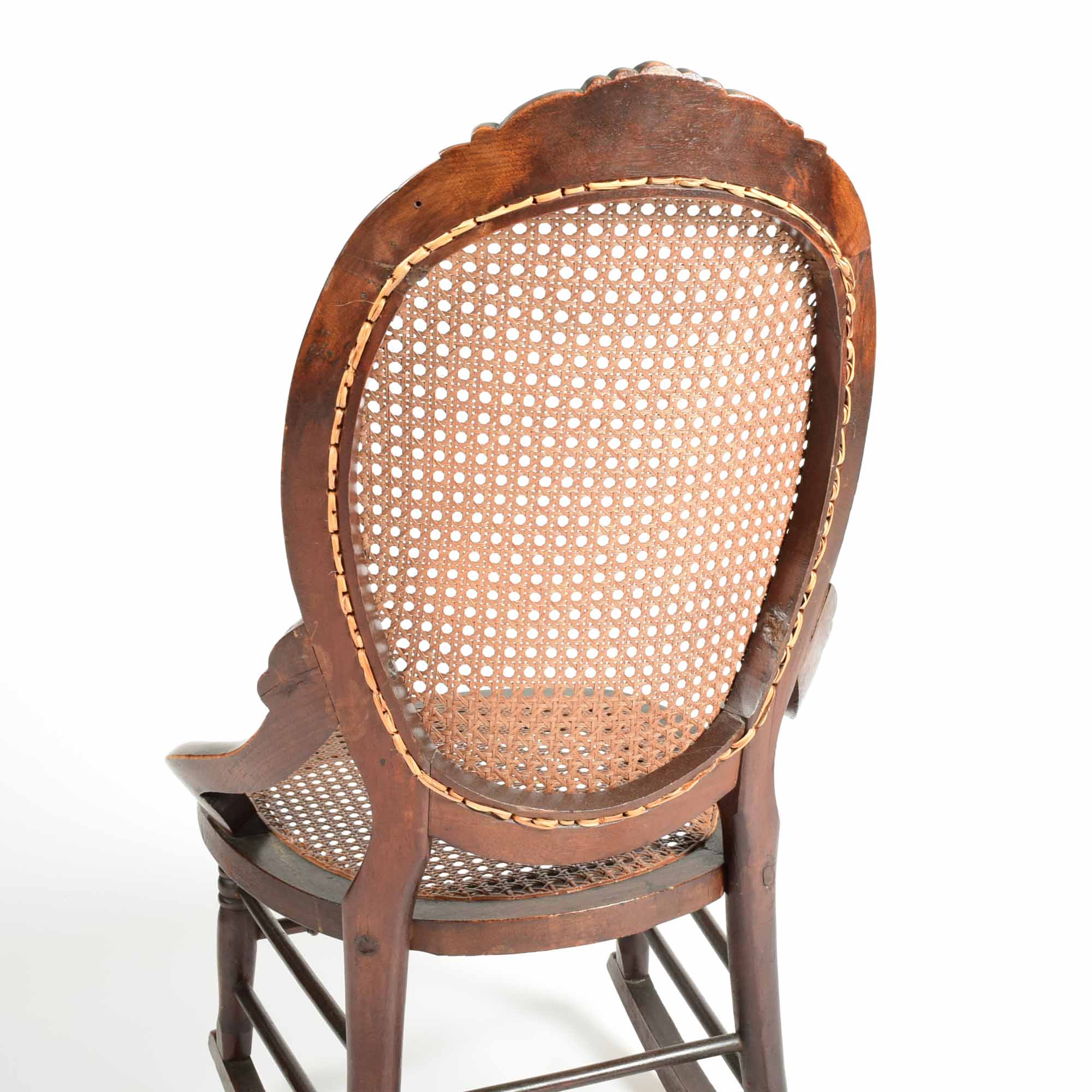 Victorian Walnut and Cane Rocking Chair