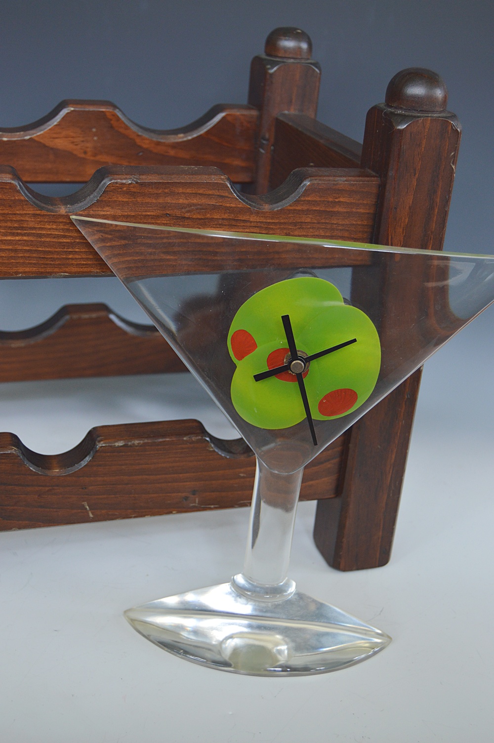 Wood Wine Racks and Martini Clock