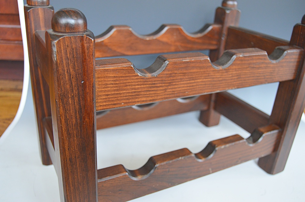 Wood Wine Racks and Martini Clock