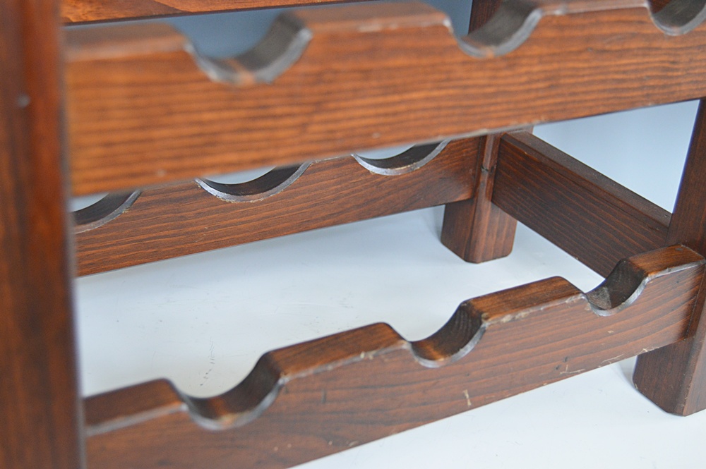 Wood Wine Racks and Martini Clock