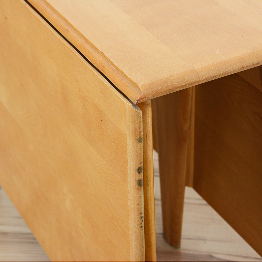 Mid Century Modern Heywood Wakefield Gateleg Dining Table and Chairs