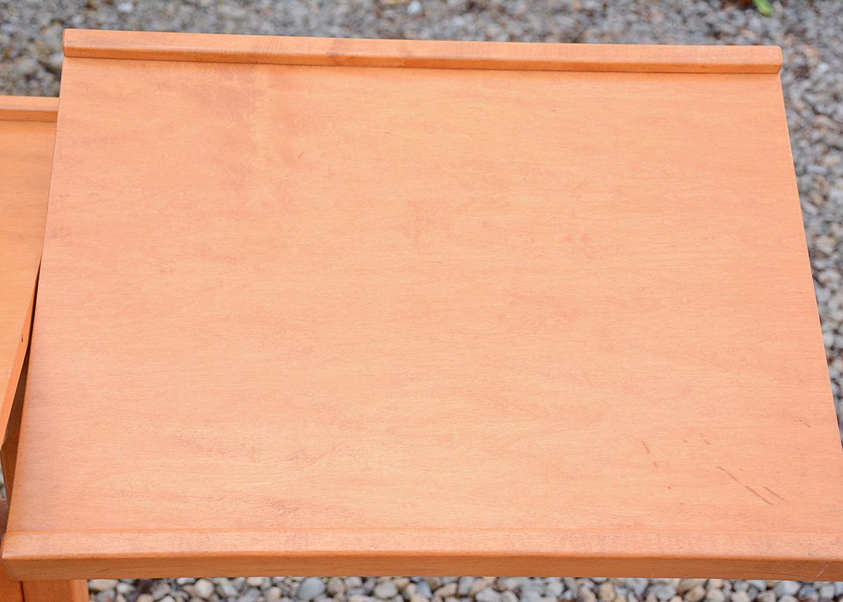 Adjustible Wooden Tilt Top Overbed Tray Table