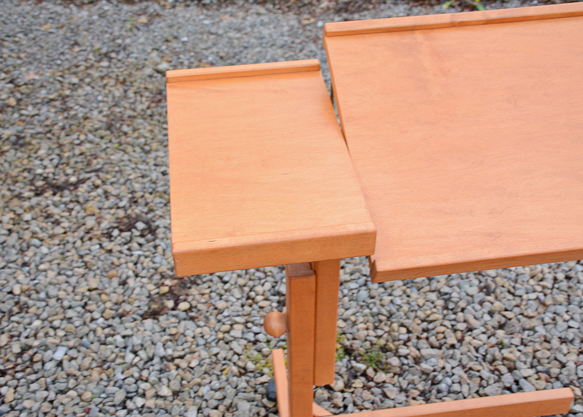 Adjustible Wooden Tilt Top Overbed Tray Table