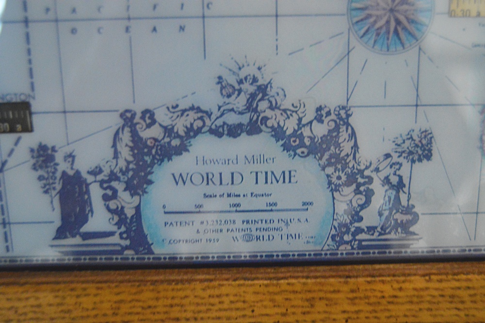 Thomasville Oak Wall Cabinet/Bookcase with 1950s World Clock