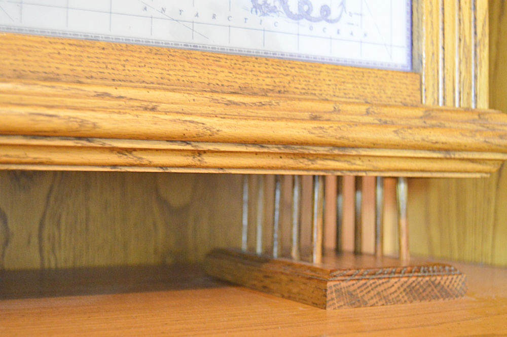 Thomasville Oak Wall Cabinet/Bookcase with 1950s World Clock