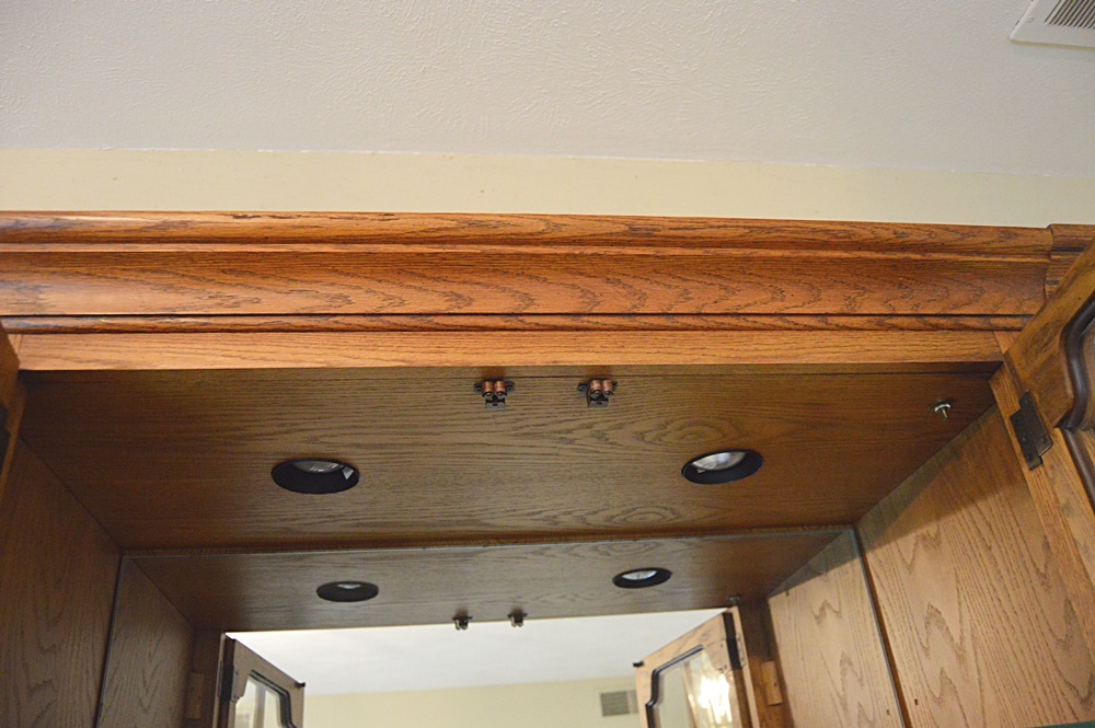 Thomasville Oak Wall Cabinet/Bookcase with 1950s World Clock