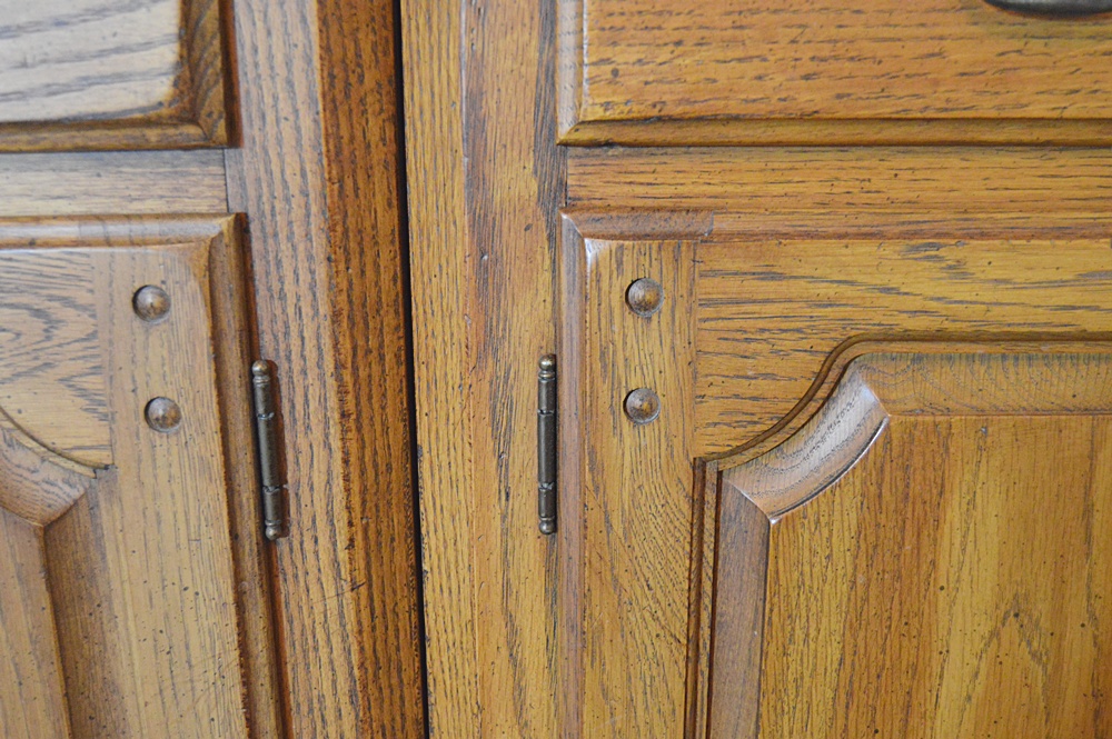 Thomasville Oak Wall Cabinet/Bookcase with 1950s World Clock