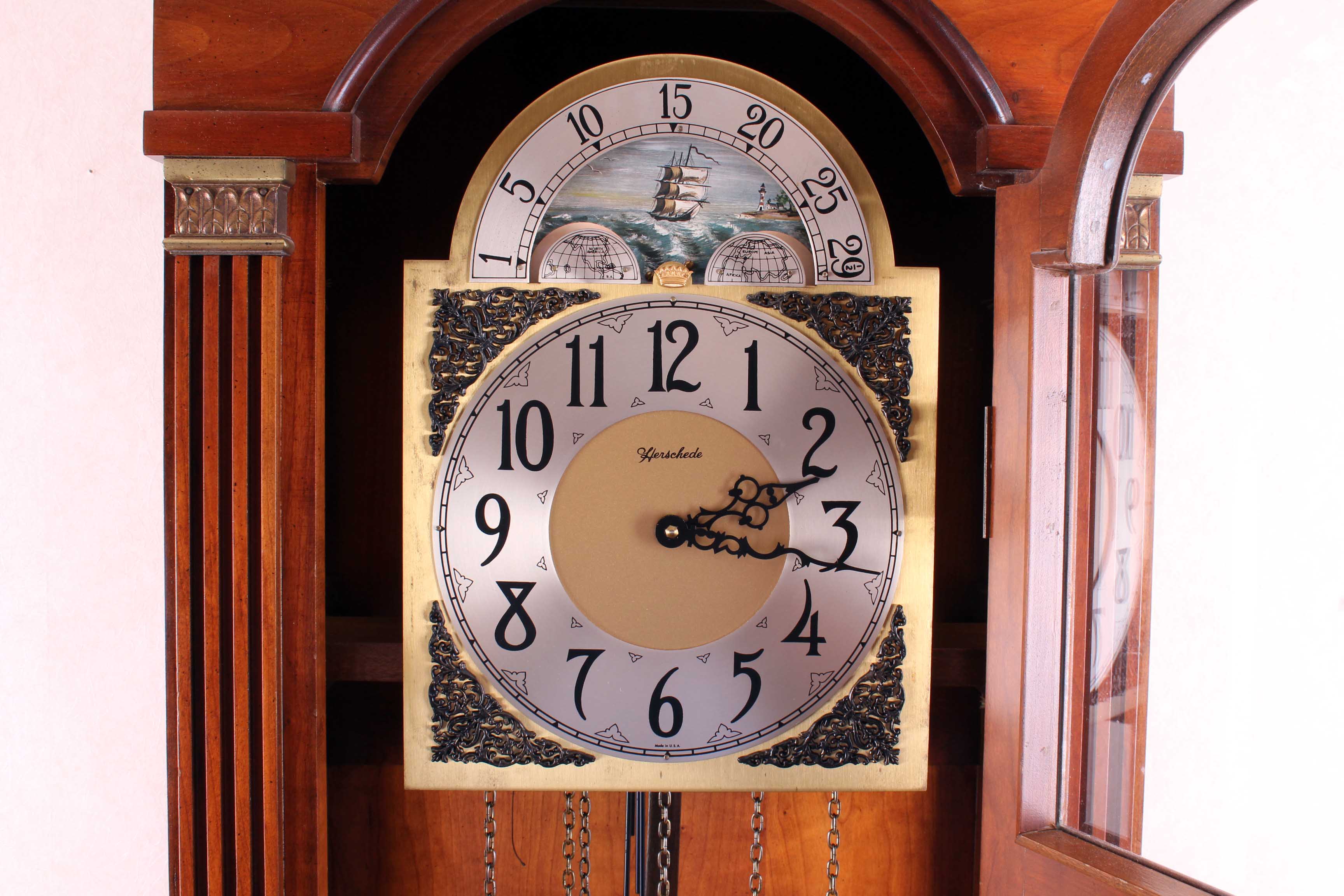 Vintage Herschede Grandfather Clock Model 325