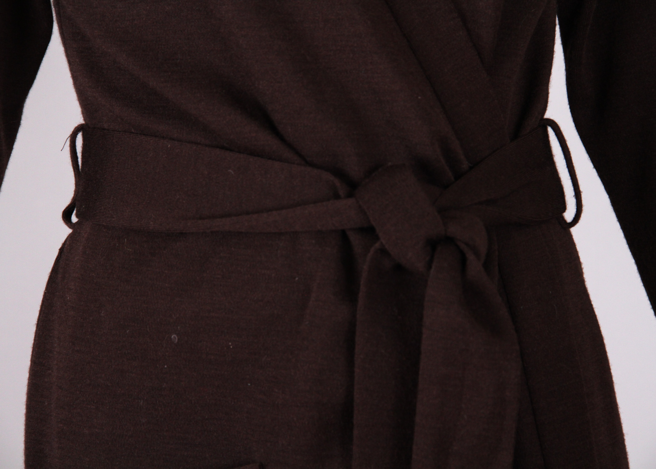 Yves Saint Laurent Brown Wool Wrap Dress