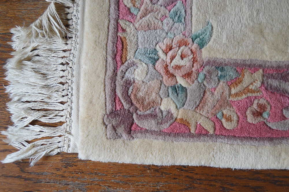 Hand-Carved Aubusson Style Chinese Wool Rug