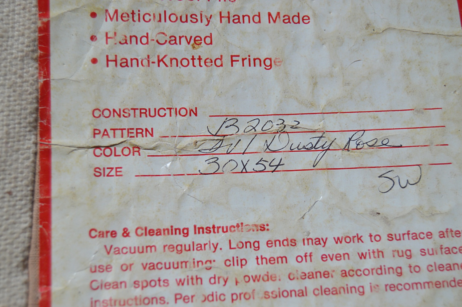 Hand-Carved Aubusson Style Chinese Wool Rug