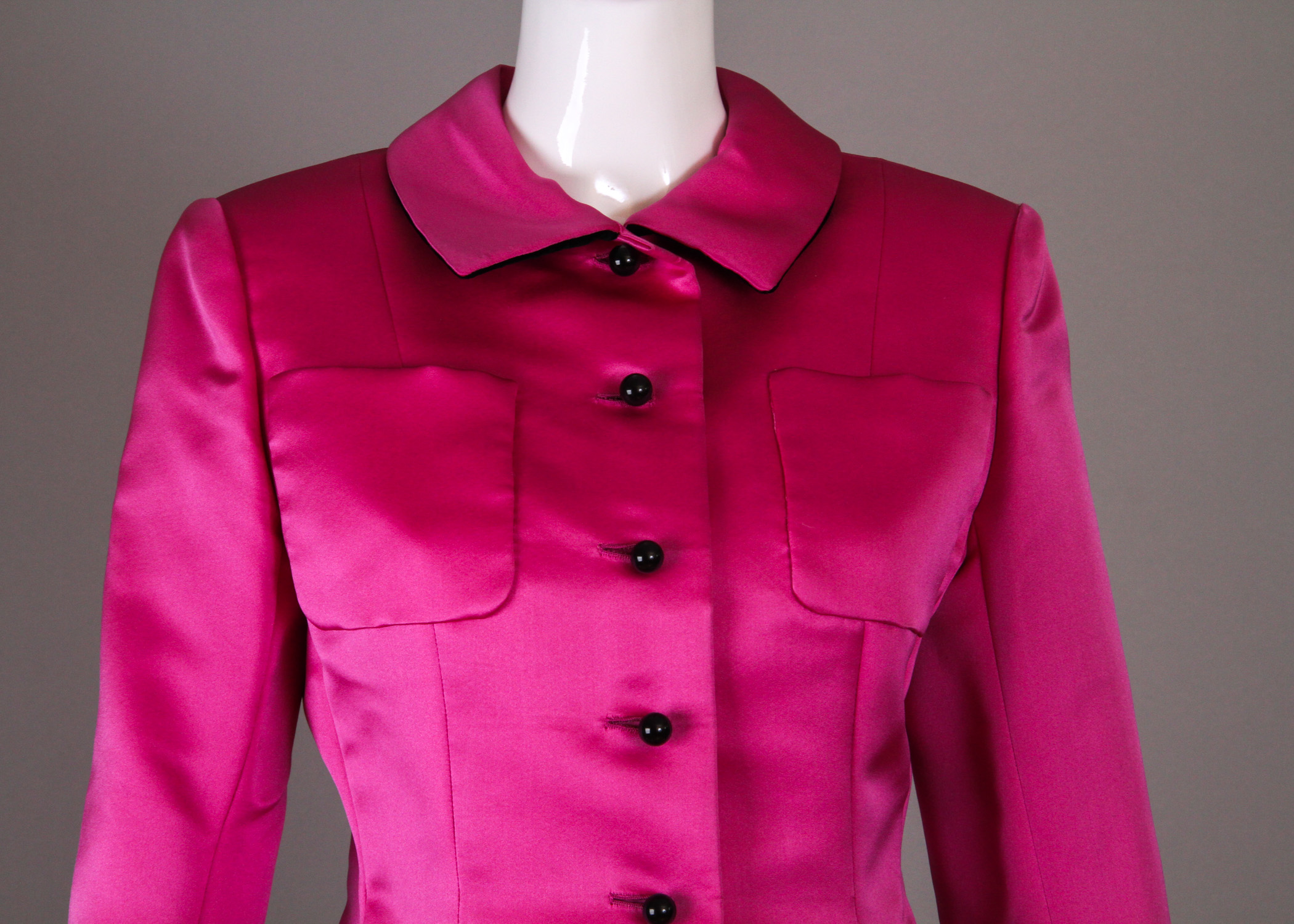 Bill Blass Women's Satin Jacket in Striking Fuchsia