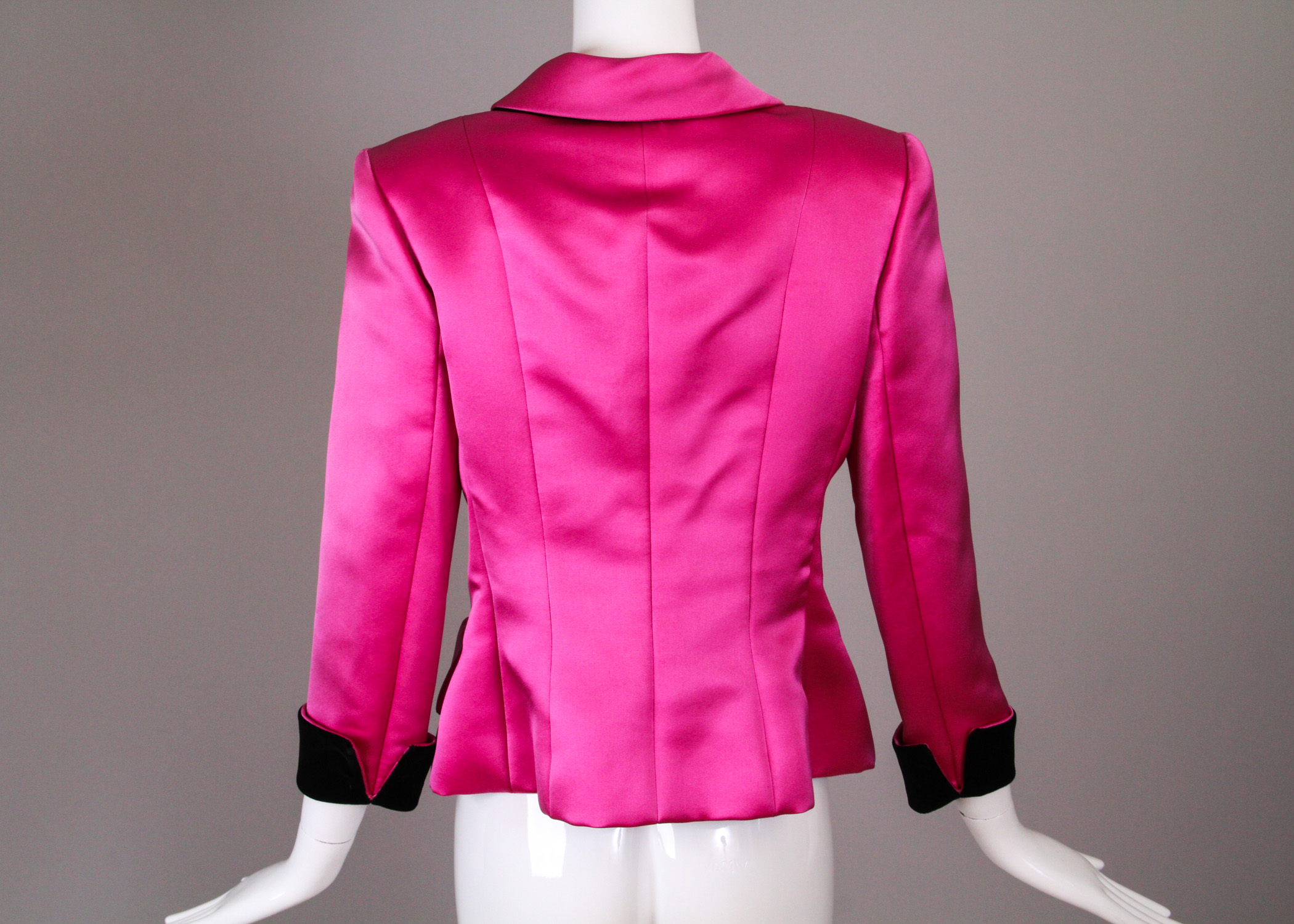 Bill Blass Women's Satin Jacket in Striking Fuchsia