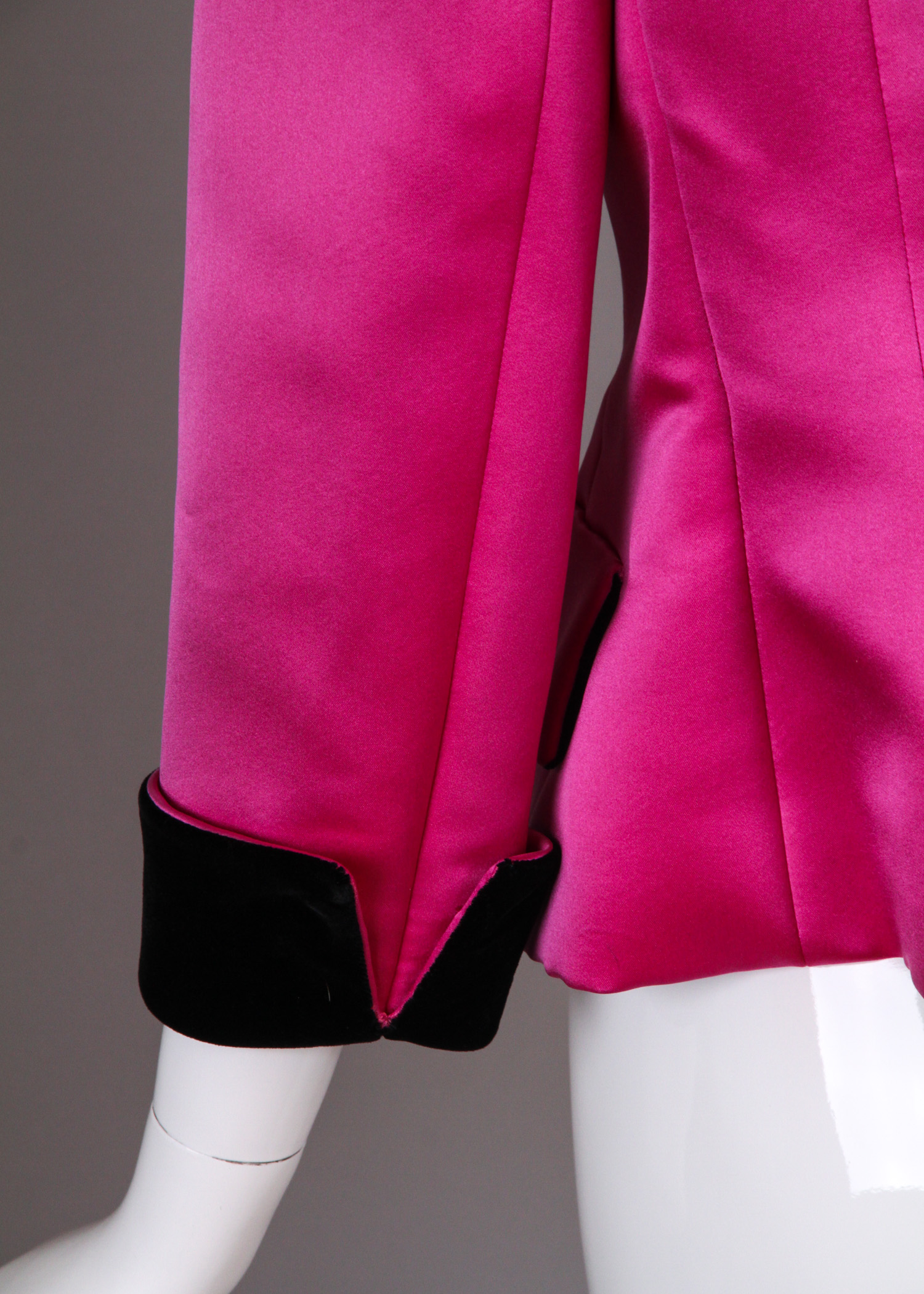 Bill Blass Women's Satin Jacket in Striking Fuchsia