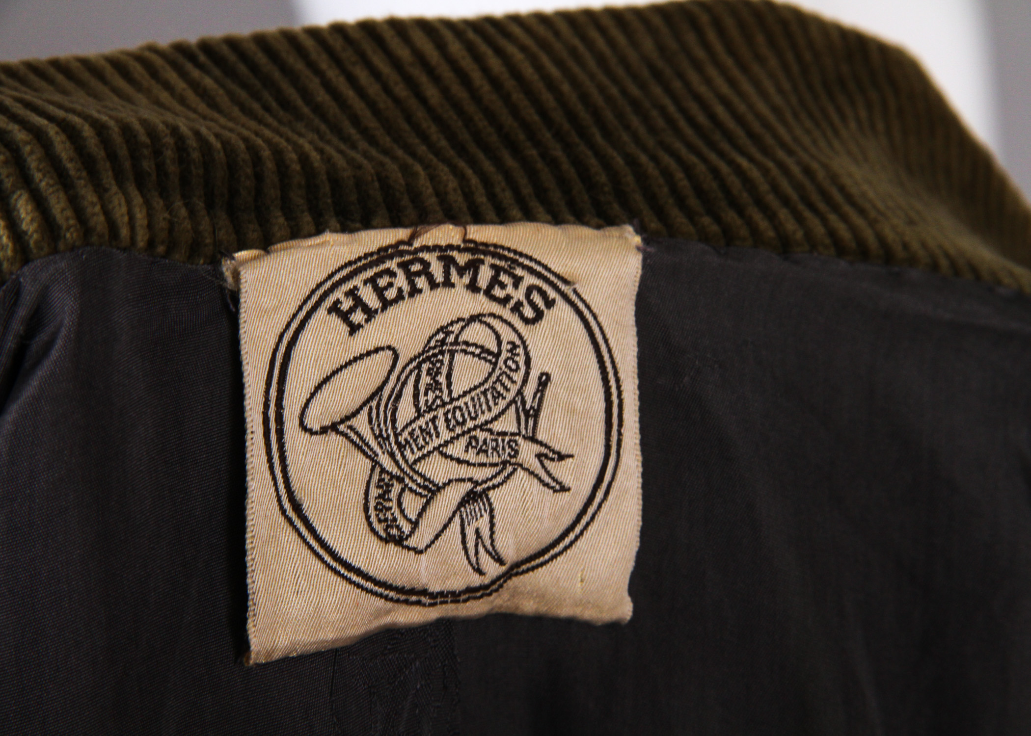 Two Pairs of Vintage Hermès Pants and Hermes Corduroy Jacket