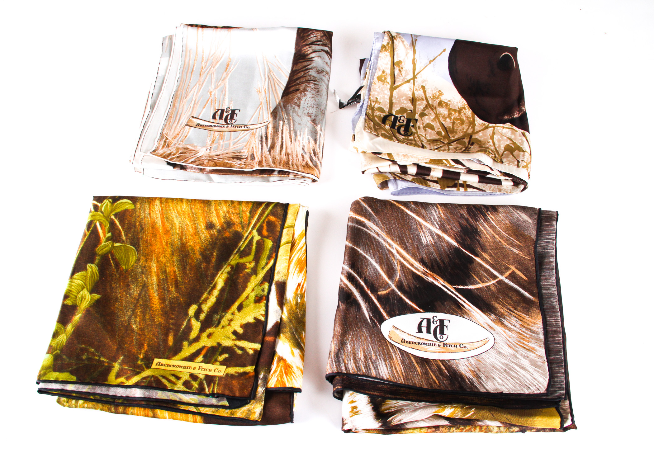 Four Vintage Abercrombie & Fitch Scarves