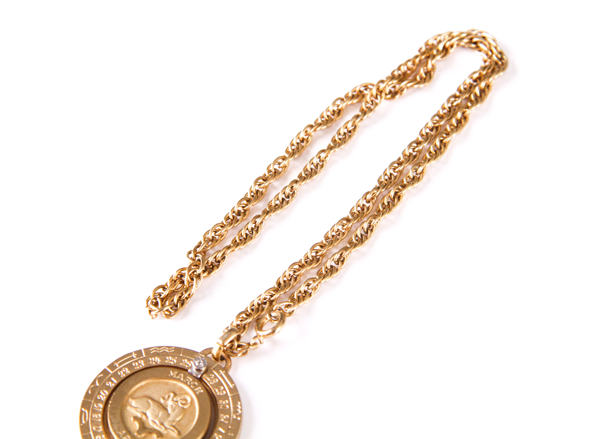 Jaques Piaget Astrology-Themed Scarf and Pierre Cardin Zodiac Pendants