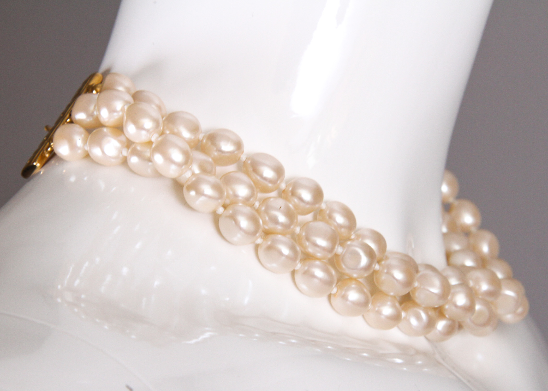 Vintage Givenchy Multistrand Pearl Choker Necklace