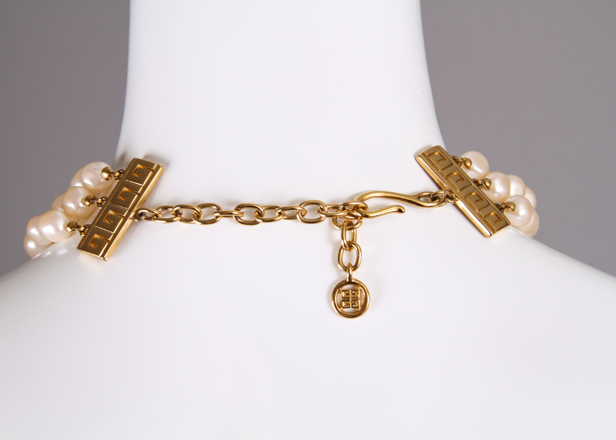 Vintage Givenchy Multistrand Pearl Choker Necklace