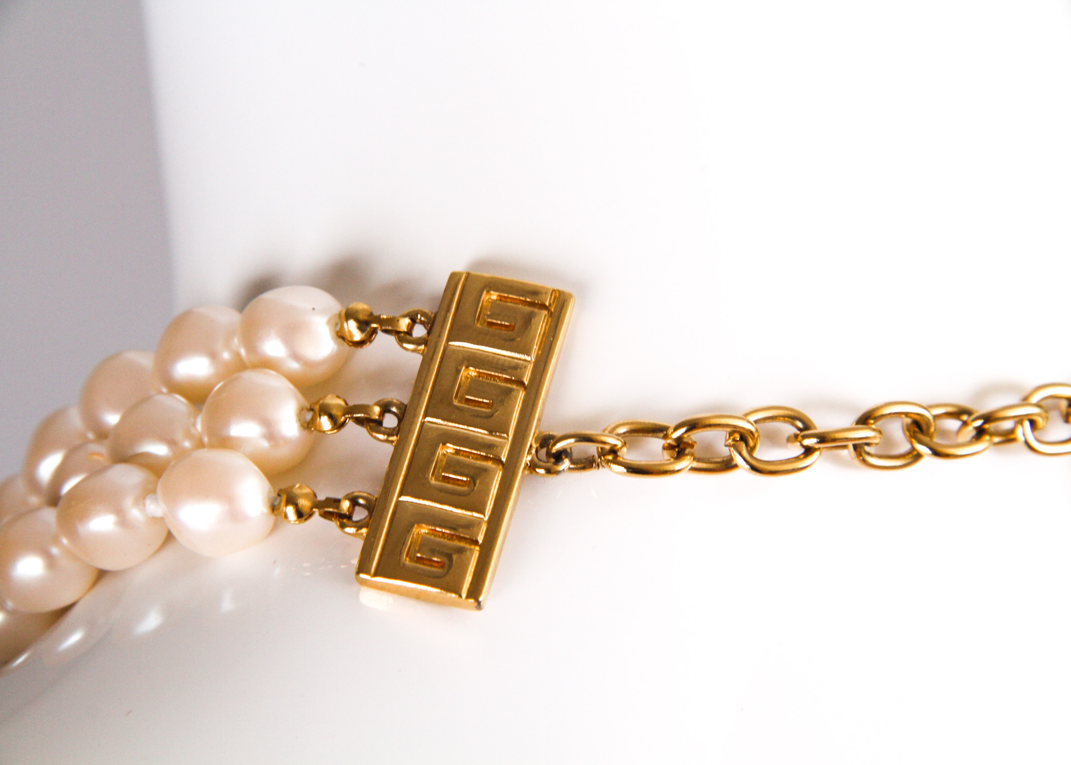 Vintage Givenchy Multistrand Pearl Choker Necklace