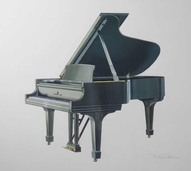 Heidi James Petach Orignal Watercolor of Steinway Piano