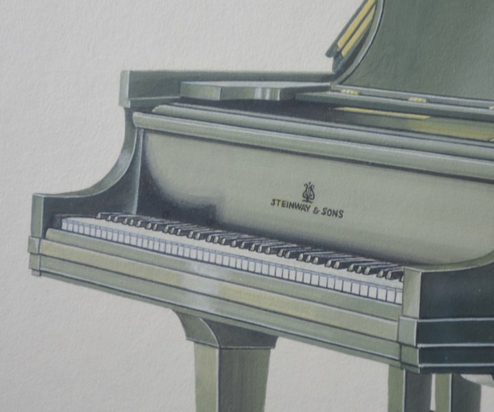 Heidi James Petach Orignal Watercolor of Steinway Piano