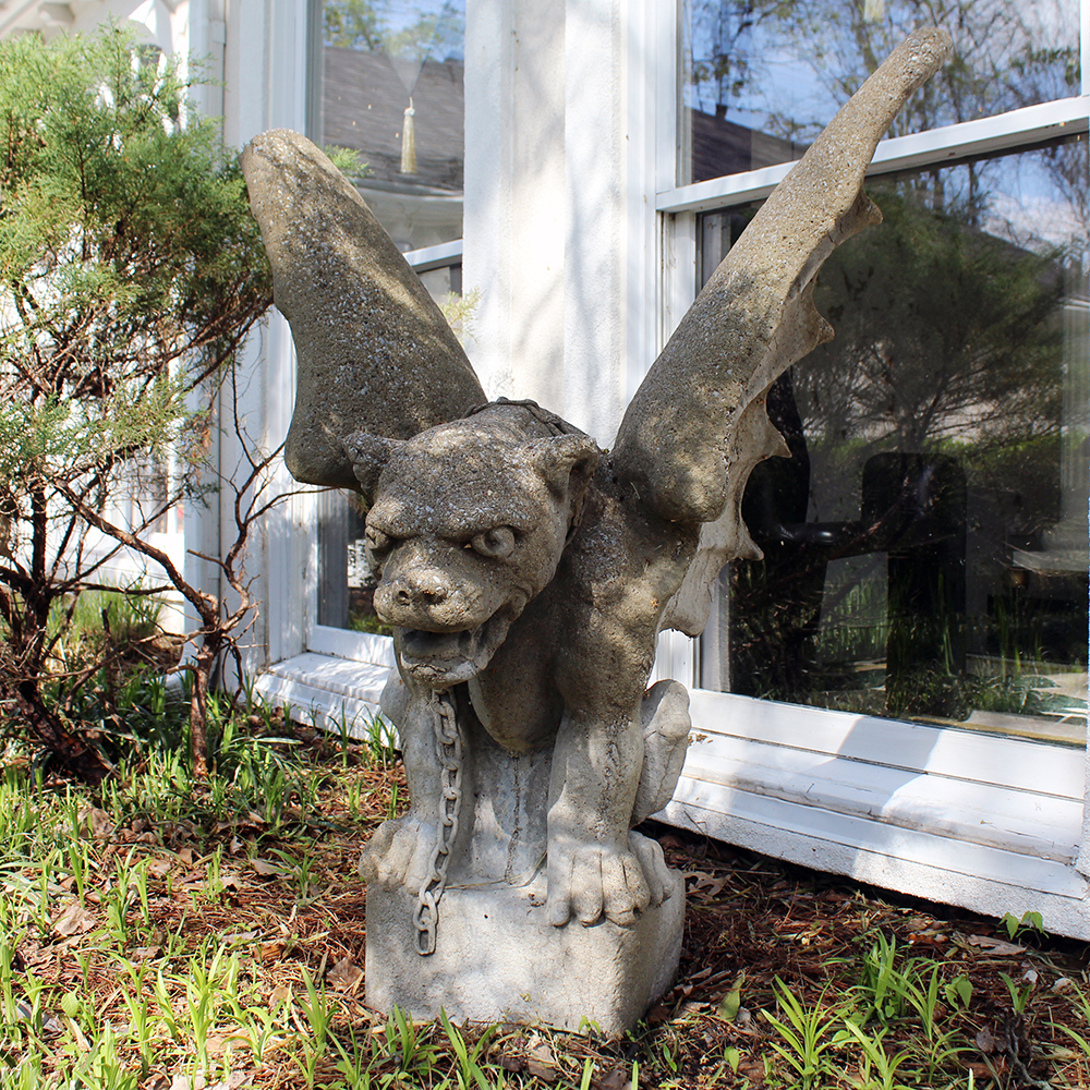 Pair of Concrete Gargoyle Statues