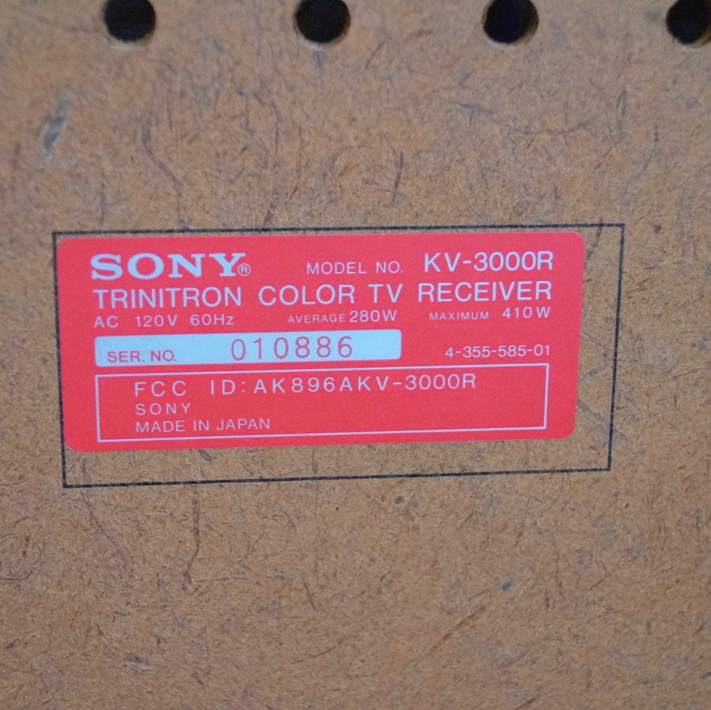 Limited Edition Sony Trinitron Cabinet Color Television & Cabinet