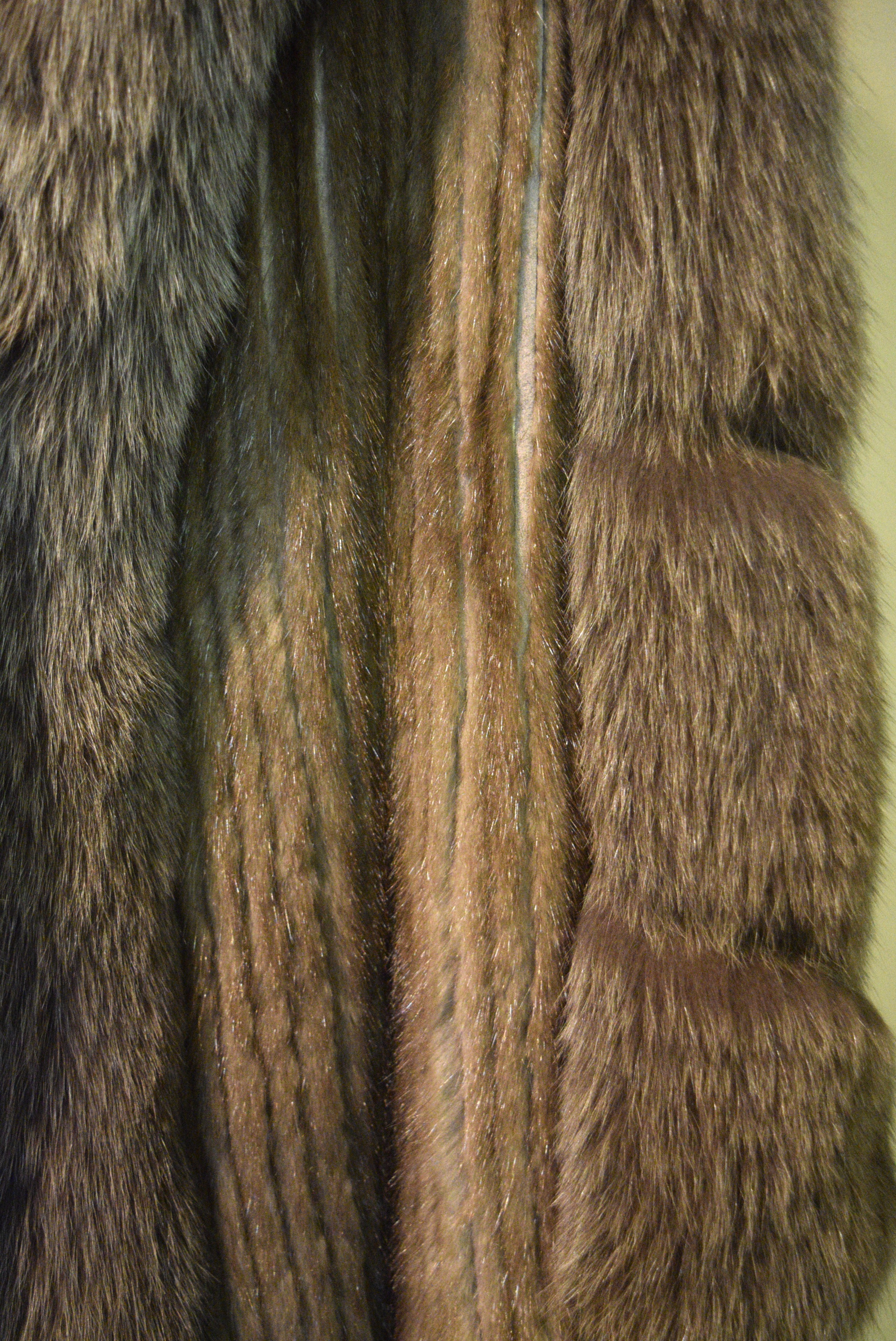 Pastel Mink Fur Coat with Blush Fox Trim