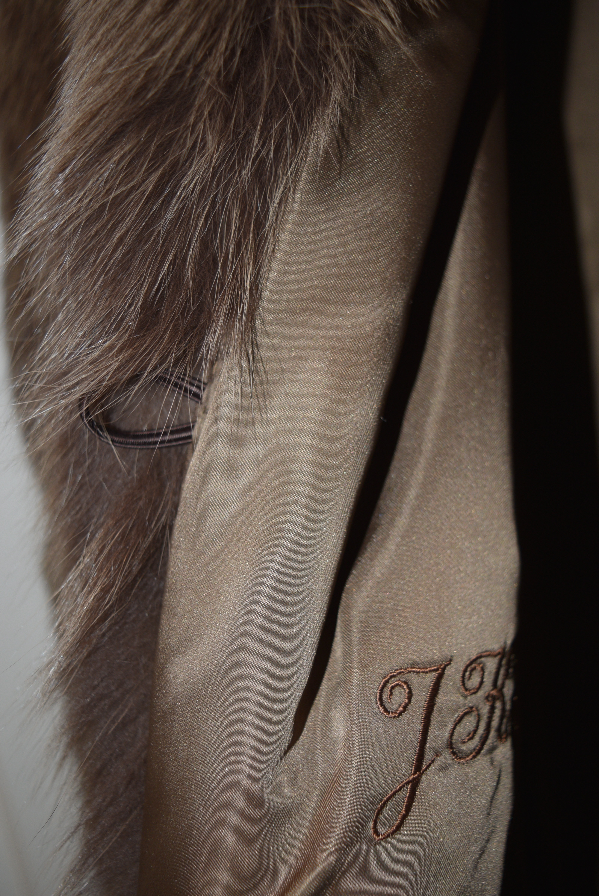 Pastel Mink Fur Coat with Blush Fox Trim