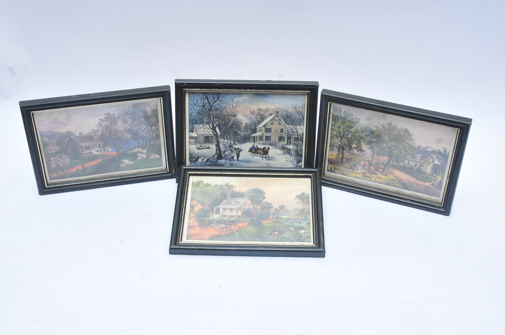 Antique Style Metal Posters and Collection of Prints