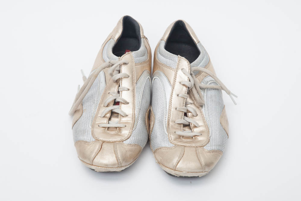 Prada Leather & Mesh Women's Athletic Shoes