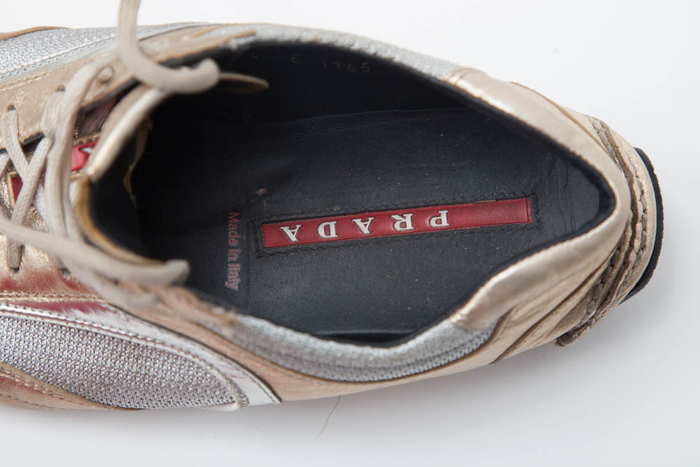 Prada Leather & Mesh Women's Athletic Shoes