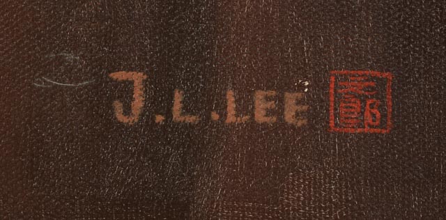 J. L. Lee Original Oil Portrait Painting of American Indian