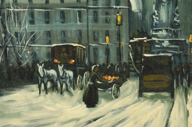 A. Bouchet Oil on Canvas Streetscape Painting