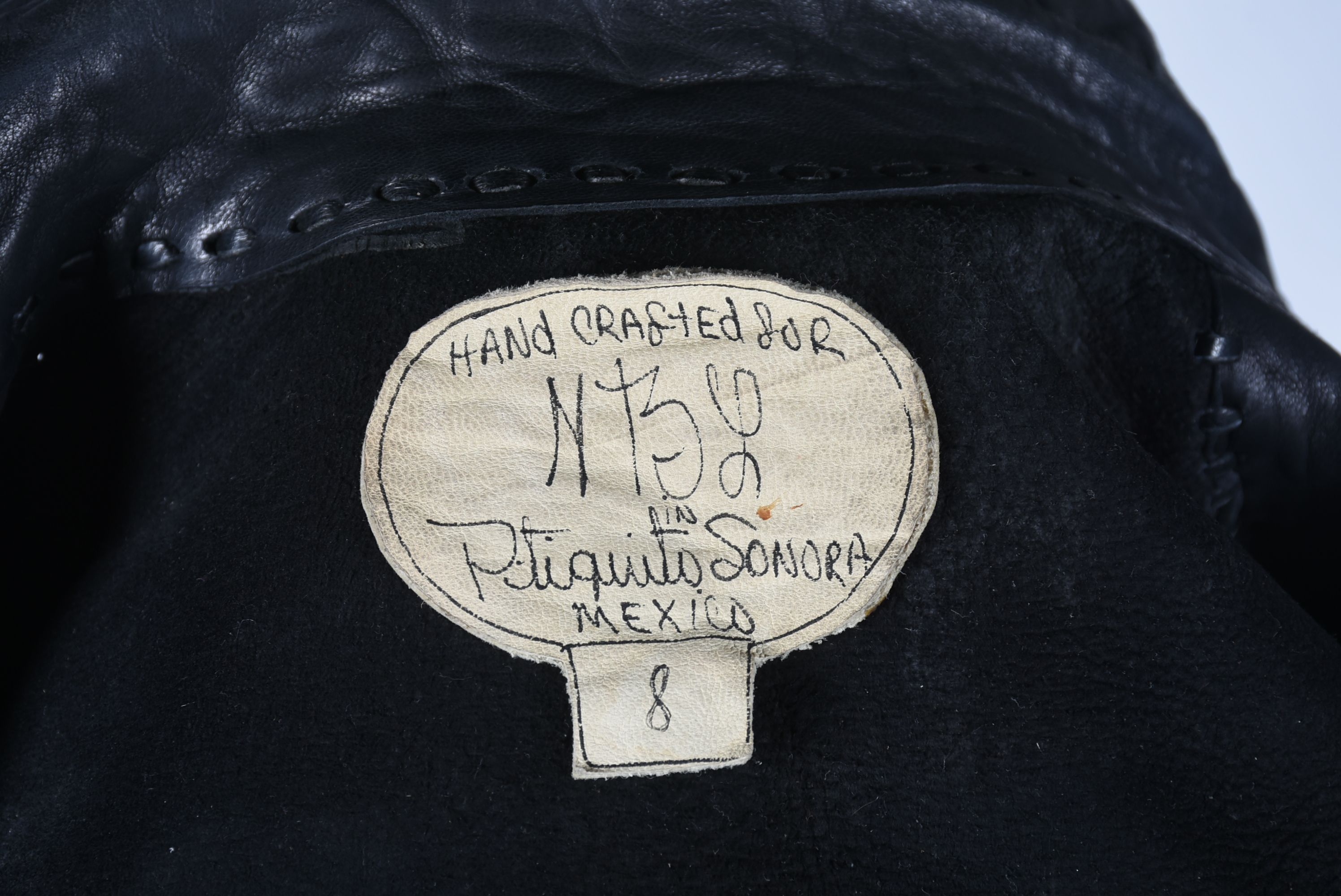 70s Vintage Mexican Hand Crafted for North Beach Leather Black Leather Stage Ensemble with Fringe