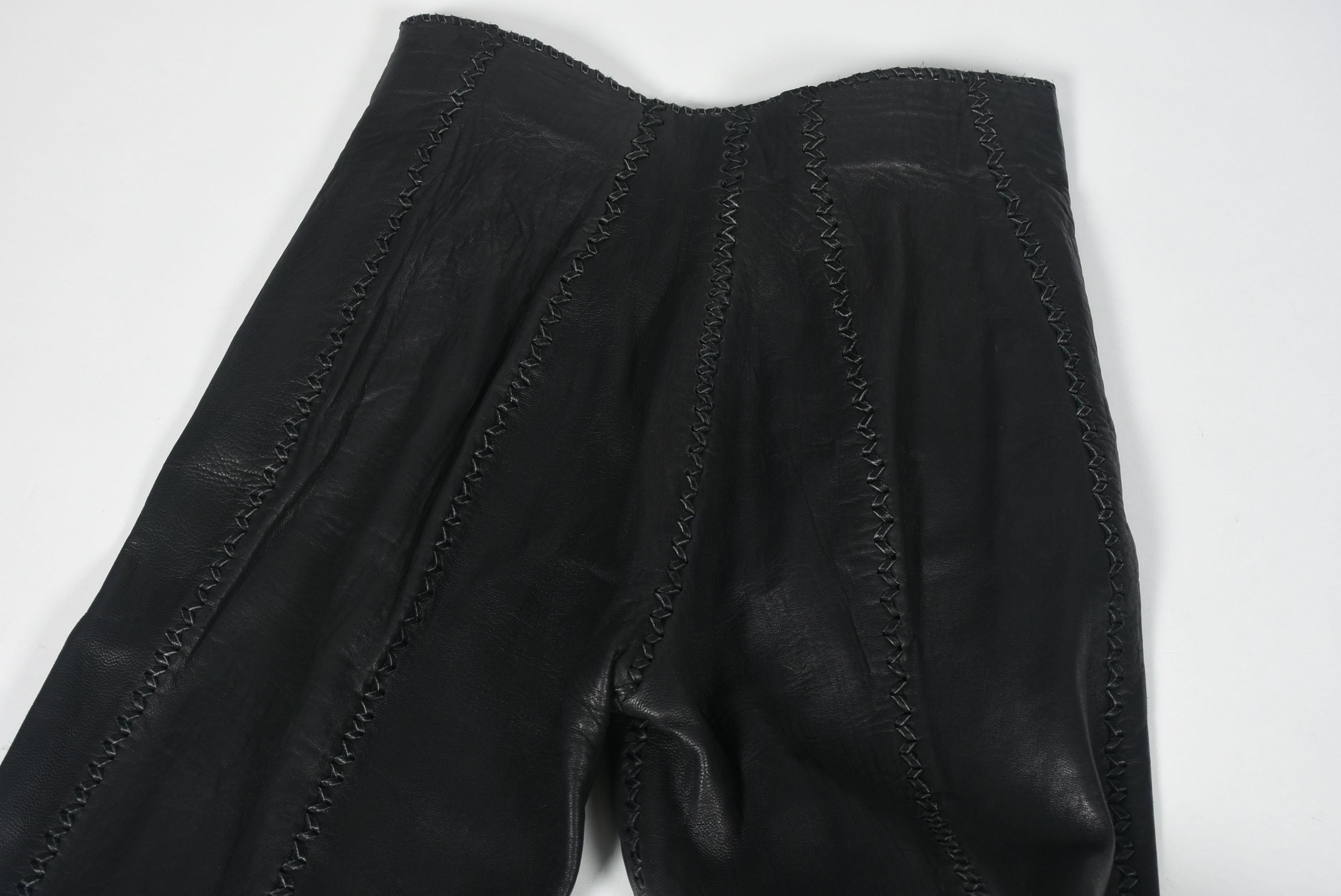 70s Vintage Mexican Hand Crafted for North Beach Leather Black Leather Stage Ensemble with Fringe