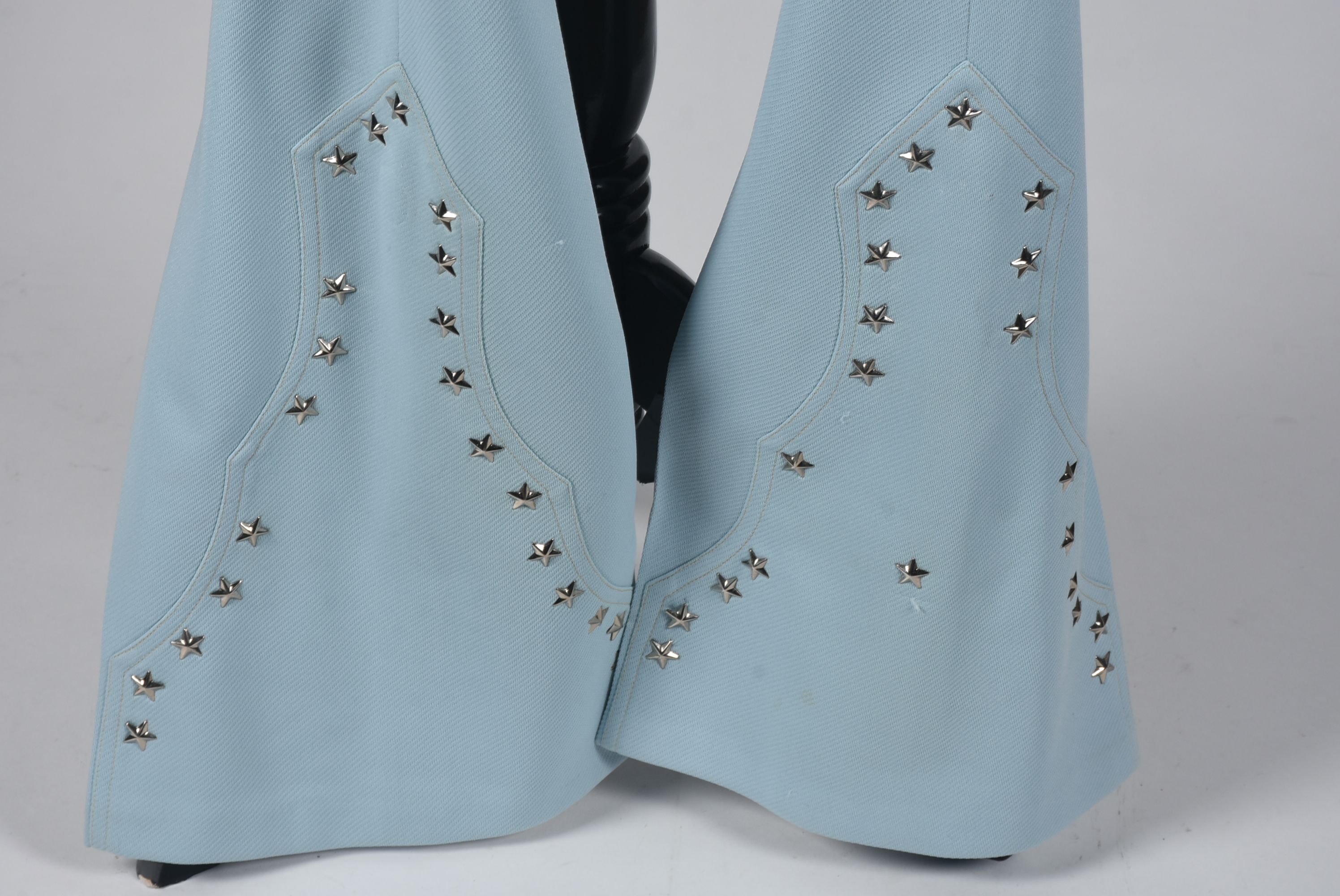 Vintage Western Dress Stage Ensemble in a Light Powder Blue with Silvertone Stars