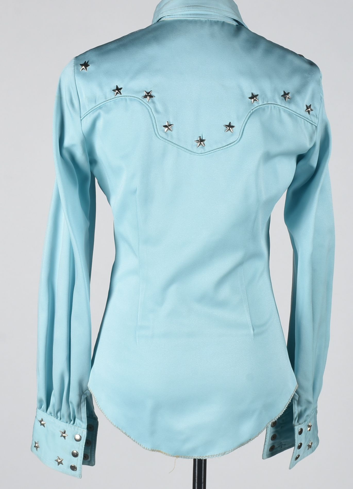Vintage Western Dress Stage Ensemble in a Light Powder Blue with Silvertone Stars